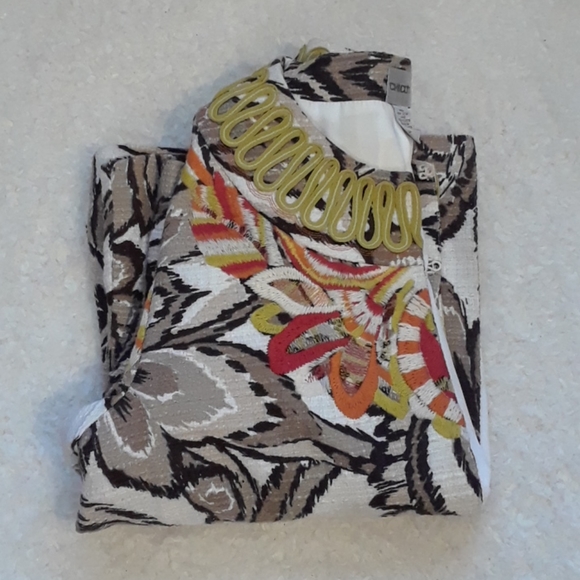 Chicos Multicolored Embroidered Jacket - Picture 7 of 14